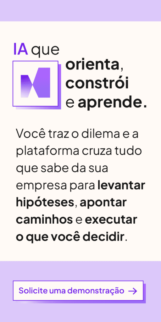 IA que orienta, constrói e aprende. Solicite uma demonstração