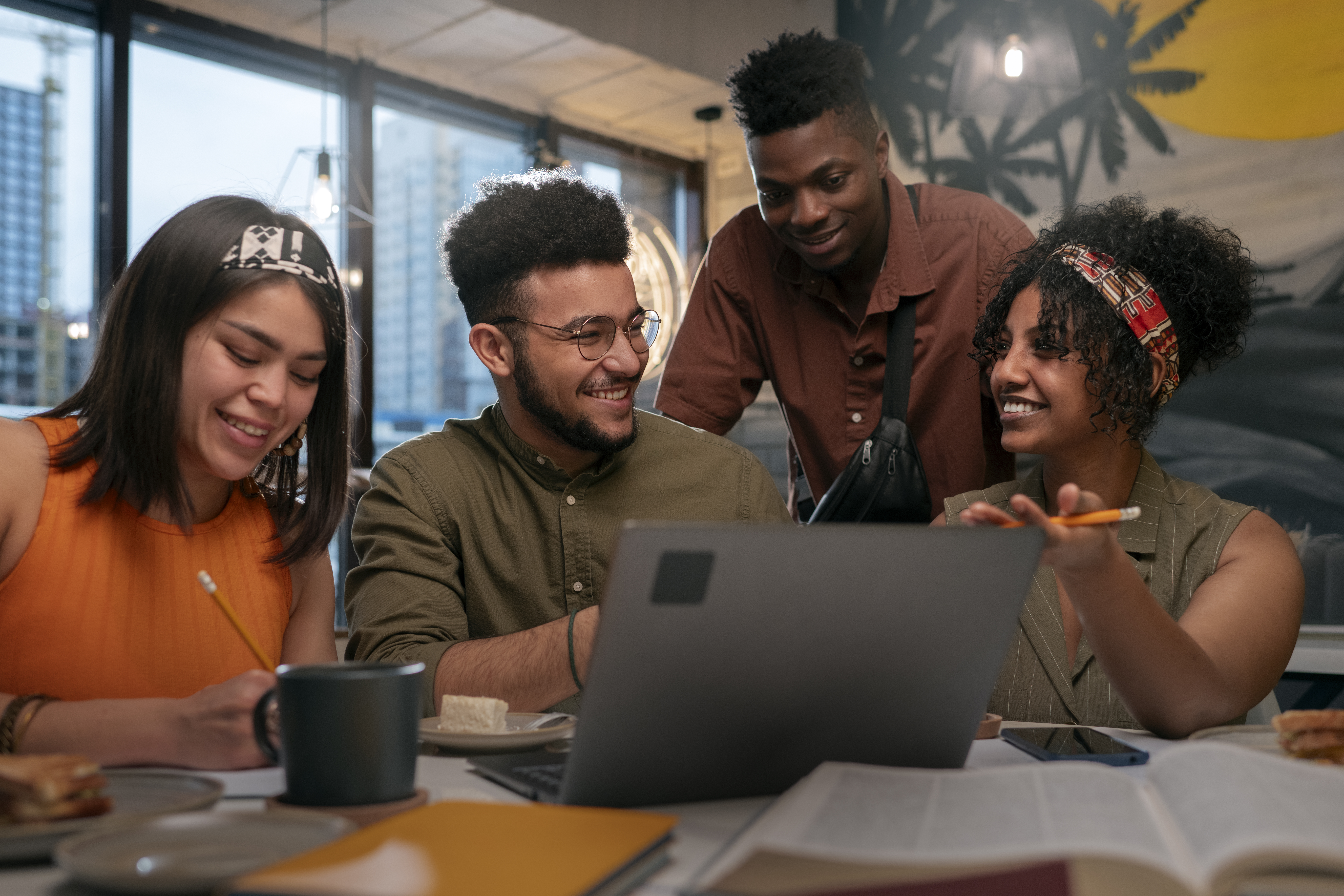 young people working